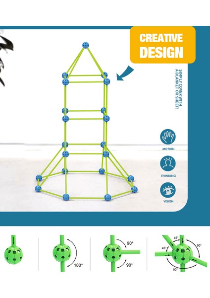 Yeni Aydınlık Inşaat Fort Building Kitleri Çocuk Çadır Oyuncak (Yurt Dışından)