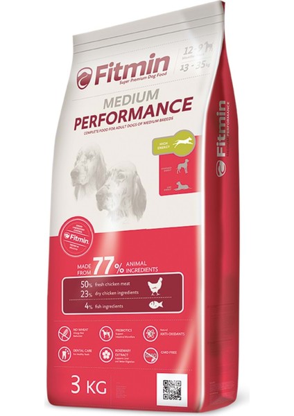 Performance %50 Taze Tavuk Etli Orta Irk Yetişkin Köpek Maması 3 kg