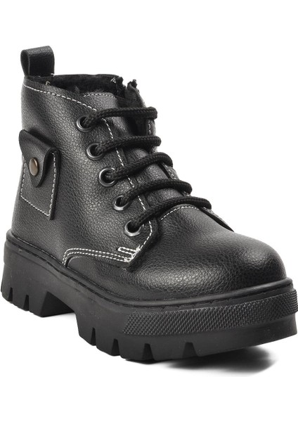 Arz 2301003-P Siyah Içi Kürklü Çocuk Bot