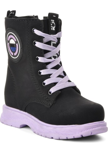 Peris-P Siyah-Lila Içi Kürklü Kız Çocuk Bot