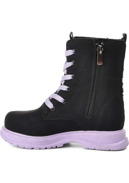 Peris-P Siyah-Lila Içi Kürklü Kız Çocuk Bot modelleri