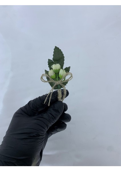 Düğünler Için Beyaz Gül Damat Yaka Çiçeği