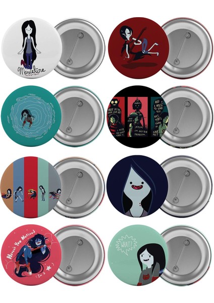 Marceline The Vampire Queen Çanta Rozeti Seti 8 Adet En Büyük Boy 5.8cm Iğneli Broş