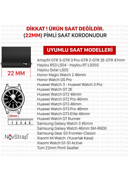 Novstrap Huawei Watch Gt3 Se Uyumlu Kordon Kayış (22MM) Sportive Delikli Spor Silikon Kordon