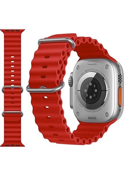 Apple Watch Kordon ile Uyumlu Ultra 49MM 45MM 44MM 42MM 41MM 40MM 38MM Erkek Kadın, Iwatch Series 8 7 Se 6 5 4 3 2 1 Için Silikon Spor Kayış, Ayarlanabilir Yumuşak Nefes Alabilir Kordon
