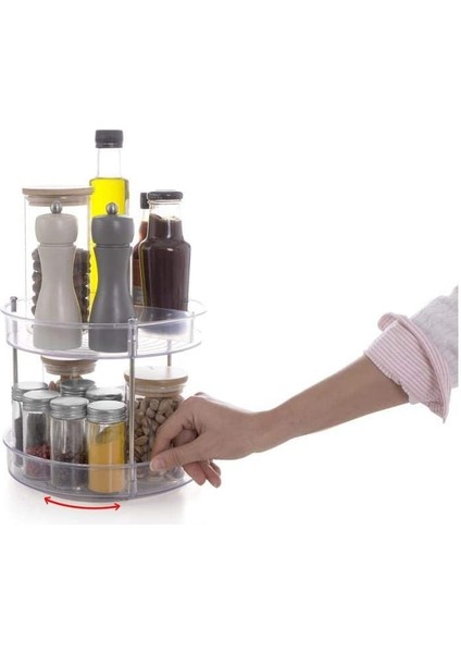 M-E64-16 Elpida Iki Katlı Döner Raf, 20 x 23 Cm, Şeffaf modelleri