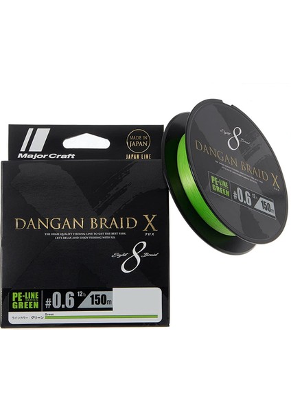 Dangan Braid x 8x Ip Misina Pe 0.6 0.06MM 12LB/5.44KG 150MT Yeşil