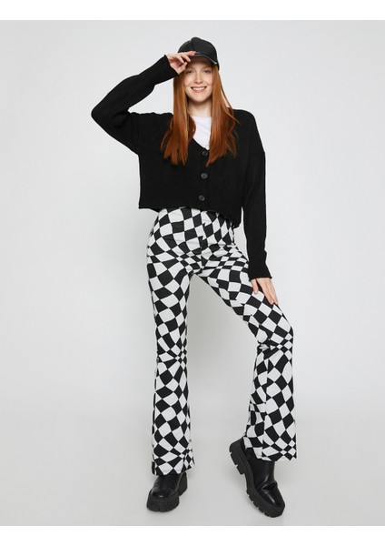 İspanyol Paça Pantolon Damalı