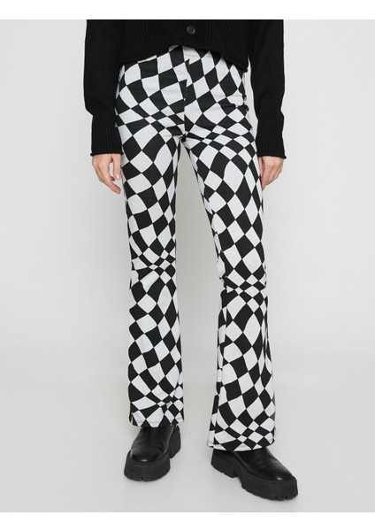 İspanyol Paça Pantolon Damalı modelleri