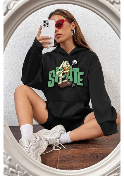 All Day Rabbit Baskılı Sweatshirt