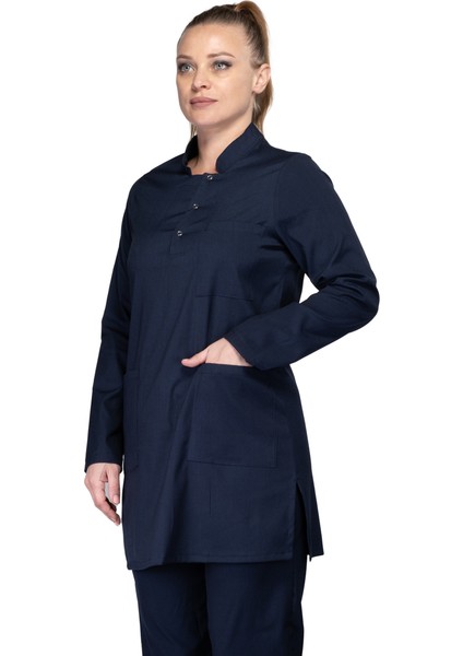 Lacivert Tesettür Hastane Forması (Kadın Tek Üst)