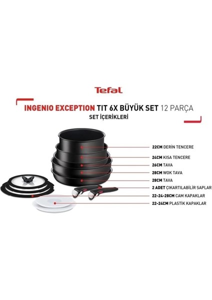 Ingenio Exception Titanyum 6x Büyük Set 12 Parça 2100125491