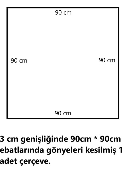 Dekoratif Boyanabilir 2,5 cm Duvar Çıtası 1 Adet 90 cm*90 cm Hazır Kesimli Çerçeve
