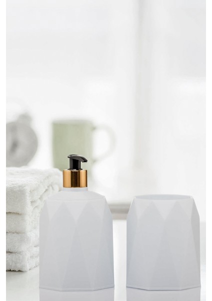 2'li Set Sıvı Sabunluk Diş Fırçalık Banyo Sabunluk