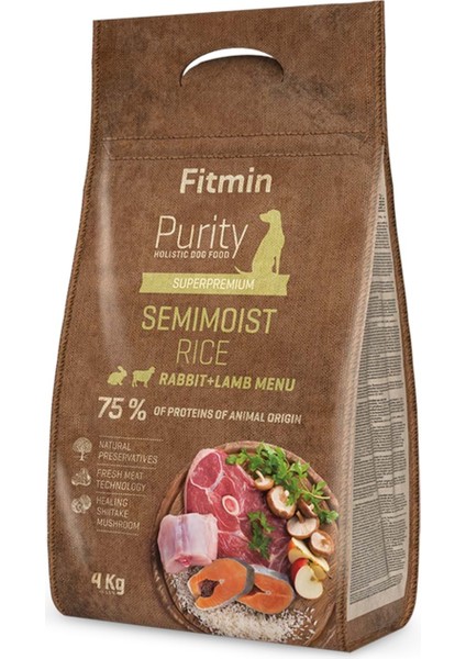 Dog Purity Rice Semimoist Rabbit&lamb - 4 kg