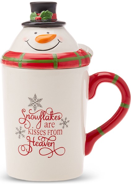 New Year Yeni Yıl Snowman Kapaklı Kupa/Mug 350 ml