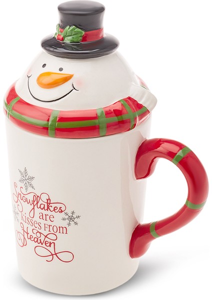 New Year Yeni Yıl Snowman Kapaklı Kupa/Mug 350 ml