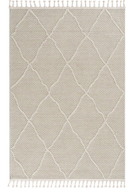 Elit 02 Bej Bukle Salon Halısı Modern Mutfak Halısı Geometrik Halı Yolluk Dekoratif Koridor Halısı