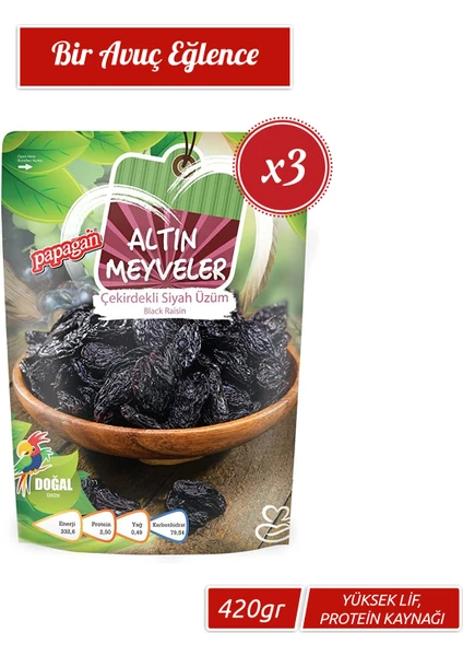 Kuruyemiş A.MEYVE SİYAH ÜZÜM 140 Gr x 3