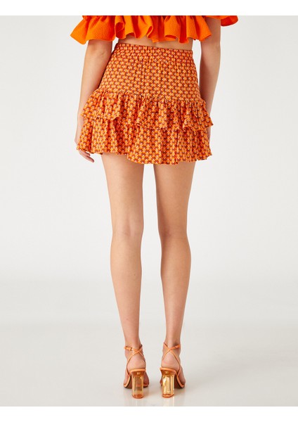 Mini Katlı Etek Beli Lastikli fırsatları