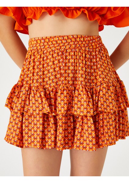 Mini Katlı Etek Beli Lastikli indirimleri