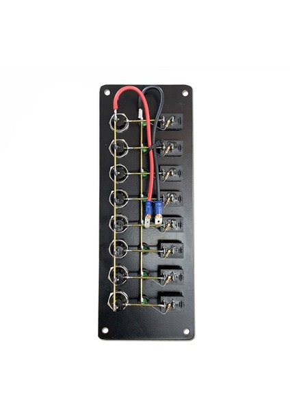 Marine 10 Anahtarlı Switch Yatay Panel 12-24v Sigorta Paneli