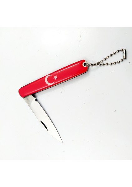 Küçük Ay Yıldızlı Anahtarlık Çakısı , Kamp ve Av Çakısı , Kişiselleştirilebilir Hediye , Outdoor Bıçak