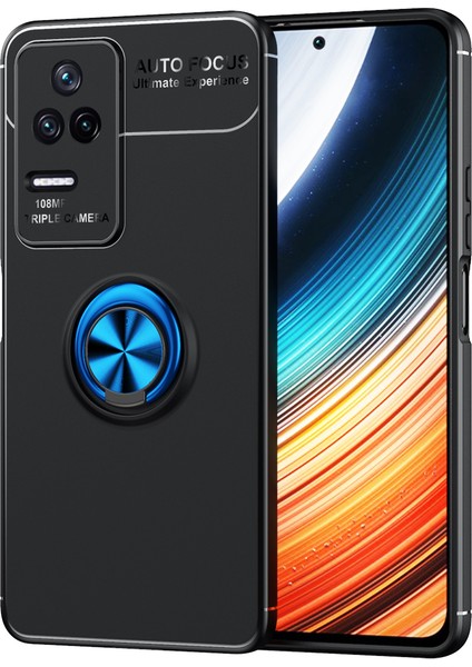 Xiaomi Poco F4 Kılıf Yüzüklü Manyetik Ravel Silikon