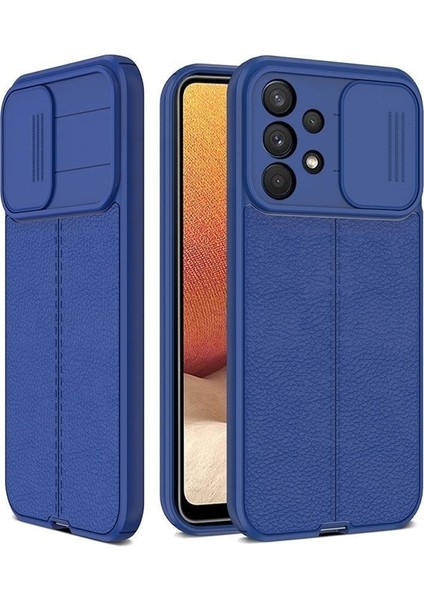 Samsung Galaxy A32 Kılıf Deri Dokulu Kamera Korumalı Silikon