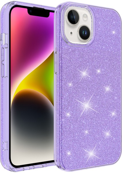 Apple Iphone 14 Kılıf Simli Parlak Shining Silikon