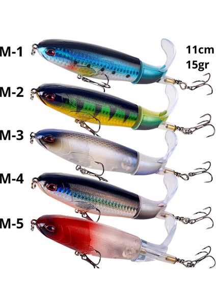 MSO Teknoloji Olta Balıkçılık 11cm - 15gr Süper Yüzücü Popper Rapala Yapay Yem