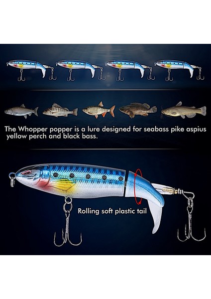 Olta Balıkçılık 15cm - 36gr Süper Yüzücü Popper Rapala Yapay Yem