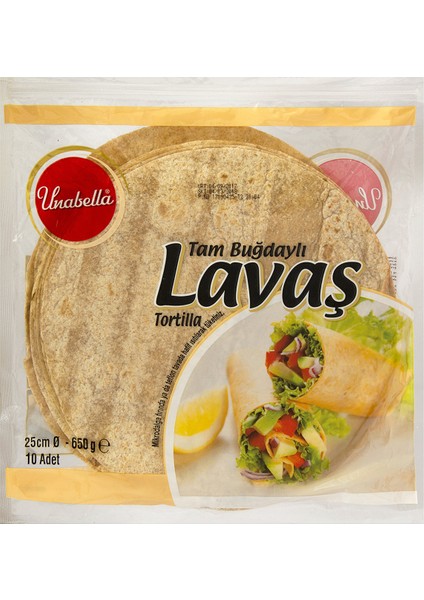 Uneli Tortilla Tam Buğday 25CM 650 G