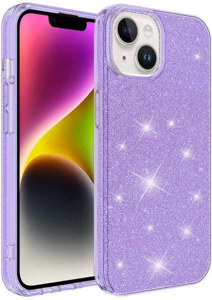 Apple iPhone 14 Kılıf Lopard Shining Parlak Simli Silikon Kapak