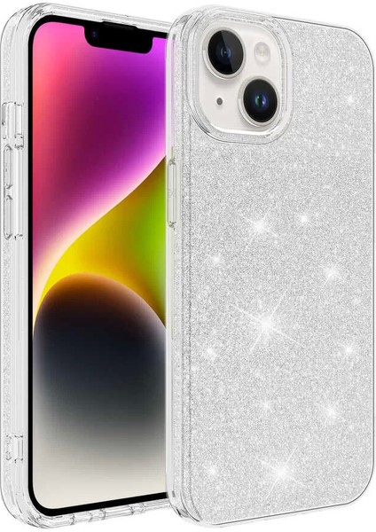 Apple iPhone 14 Kılıf Lopard Shining Parlak Simli Silikon Kapak