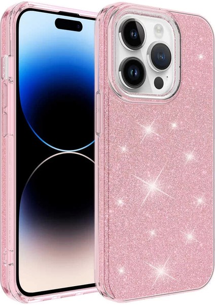 Apple iPhone 14 Pro Kılıf Lopard Shining Parlak Simli Silikon Kapak