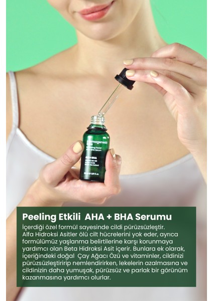 Cosmogenesis Labs Peeling Etkili Aha+Bha Serum 30ML Pürüzsüz Cilt & Yenileyici Aydınlatıcı Eşitleyici ve Nemlendirici