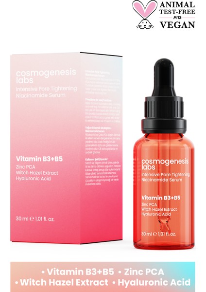 Cosmogenesis Labs Niasinamid Vegan Serum 30ML LekeCilt Extra Bakım