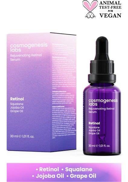 Cosmogenesis Labs Retinol Serum 30ML Leke  & Pürüzsüz Esnek Görünüm