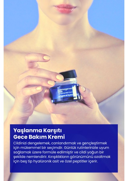 Cosmogenesis Labs  Gece Onarım Kremi 50ML Yoğun Nemlendirici Dengeleyici Gençleştiren ve Yenileyici