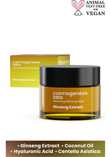 Cosmogenesis Labs Yenileyici Ginseng Maske 50ML Cilt Onarıcı Besleyici ve Sıkılaştırıcı Çizgi Görünüm Düzenleyici