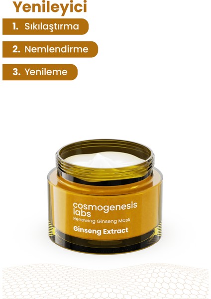 Cosmogenesis Labs Yenileyici Ginseng Maske 50ML Cilt Onarıcı Besleyici ve Sıkılaştırıcı Çizgi Görünüm Düzenleyici