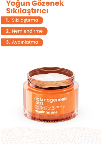 Cosmogenesis Labs Gözenek Sıkılaştırıcı B3 Vitamini Maske 50ML Arındırıcı Detox ve Peeling