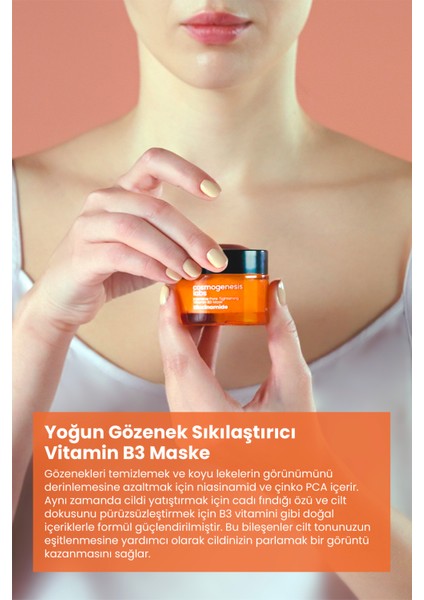 Cosmogenesis Labs Gözenek Sıkılaştırıcı B3 Vitamini Maske 50ML Arındırıcı Detox ve Peeling