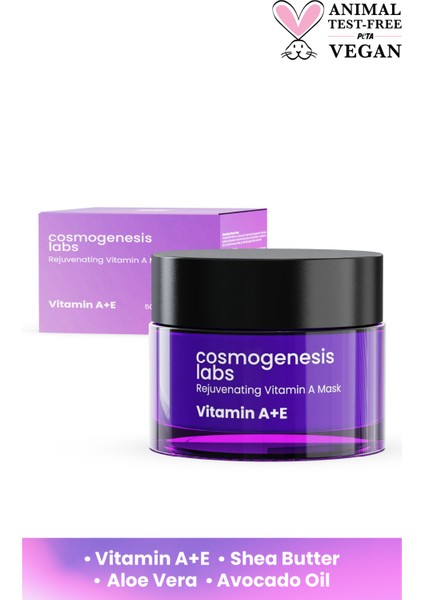 Cosmogenesis Labs Canlandıran A Vitamini Maske 50ML Kuruluk Önleyici Gençleştirici ve Parlak Esnek Pürüzsüz Görünüm