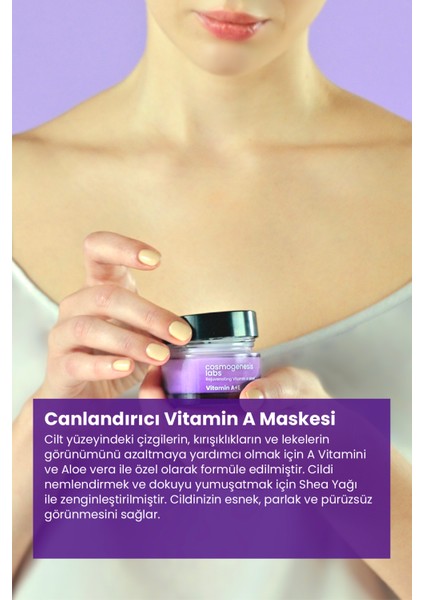 Cosmogenesis Labs Canlandıran A Vitamini Maske 50ML Kuruluk Önleyici Gençleştirici ve Parlak Esnek Pürüzsüz Görünüm