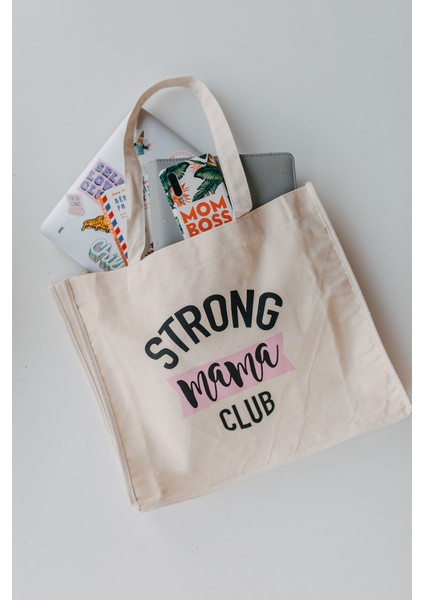 Strong Mama Club Kanvas Anne Çantası