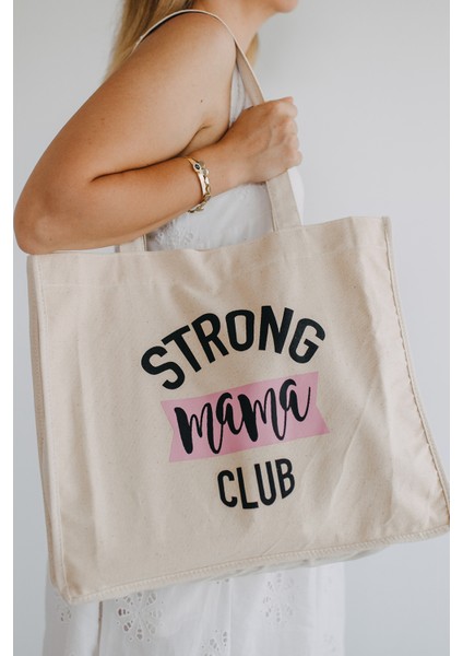 Strong Mama Club Kanvas Anne Çantası