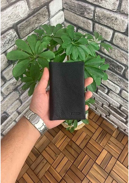 Siyah Pasaport Kılıfı Hakiki Deri