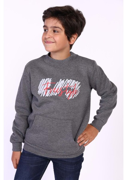 Toontoy Erkek Çocuk Kanguru Cepli Baskılı Sweatshirt indirimleri